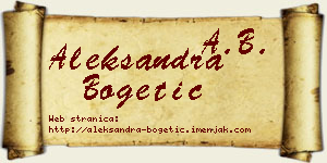 Aleksandra Bogetić vizit kartica